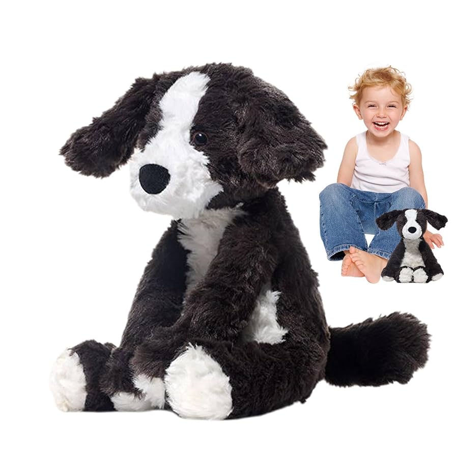 白と黒の犬のぬいぐるみ Amazon.co.jp: FRANKIEZHOU リアルなボーダーコリーおもちゃ